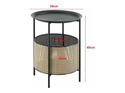 Mesa De Apoio|Helloshop26 Mesa de centro com tampo removível 40 x 35 cm areia preta 03_0008523 Preto