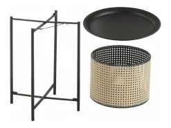 Mesa De Apoio|Helloshop26 Mesa de centro com tampo removível 40 x 35 cm areia preta 03_0008523 Preto