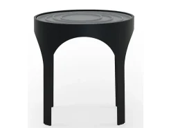 Mesa De Centro| Mesa de centro com tampo de vidro em metal Preto