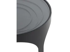 Mesa De Centro| Mesa de centro com tampo de vidro em metal Preto