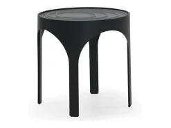 Mesa De Centro| Mesa de centro com tampo de vidro em metal Preto