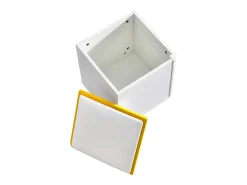 Hauss Spole Mesa de centro com tampo elevável, 2 gavetas e 4 bancos com espaço de arrumação - Acabamento brilhante - e amarelo^ Mesa De Centro