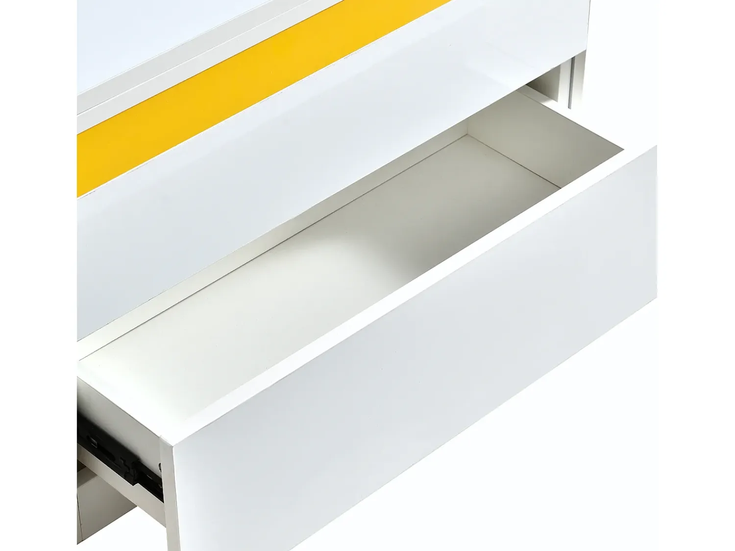 Hauss Spole Mesa de centro com tampo elevável, 2 gavetas e 4 bancos com espaço de arrumação - Acabamento brilhante - e amarelo^ Mesa De Centro
