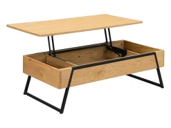 Mesa De Centro*Vente-unique Mesa de centro com tampo elevável folheado de carvalho - Natural - EBENORA Natural claro