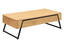 Mesa De Centro*Vente-unique Mesa de centro com tampo elevável folheado de carvalho - Natural - EBENORA Natural claro
