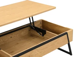 Mesa De Centro*Vente-unique Mesa de centro com tampo elevável folheado de carvalho - Natural - EBENORA Natural claro