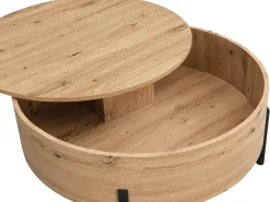 Mesa De Centro*Vente-unique Mesa de centro com tampo giratório MDF e aço natural - YEMELIA Natural claro