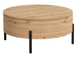 Mesa De Centro*Vente-unique Mesa de centro com tampo giratório MDF e aço natural - YEMELIA Natural claro