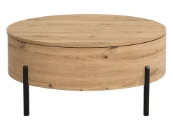 Mesa De Centro*Vente-unique Mesa de centro com tampo giratório MDF e aço natural - YEMELIA Natural claro