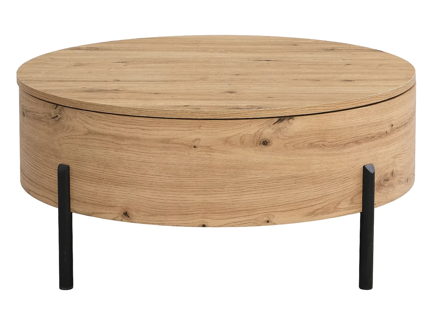 Mesa De Centro*Vente-unique Mesa de centro com tampo giratório MDF e aço natural - YEMELIA Natural claro