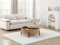 Mesa De Centro*Vente-unique Mesa de centro com tampo giratório MDF e aço natural - YEMELIA Natural claro