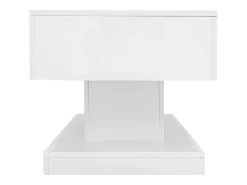 Mesa De Centro|Hauss Spole Mesa de centro com tampo elevatório, acabamento brilhante, iluminação LED e espaço de arrumação - Branco