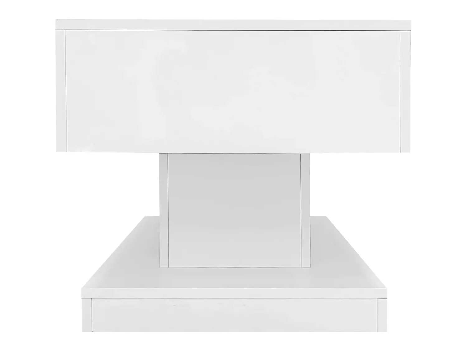 Mesa De Centro|Hauss Spole Mesa de centro com tampo elevatório, acabamento brilhante, iluminação LED e espaço de arrumação - Branco