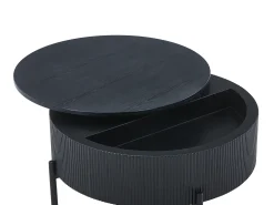 Online Vente-unique Mesa de centro com tampo giratório folheado de freixo - - NORVANE Preto
