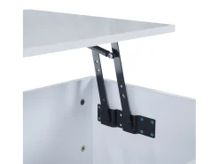 Mesa De Centro|Hauss Spole Mesa de centro com tampo elevatório e LED, arrumação integrada, em lacado brilhante Branco