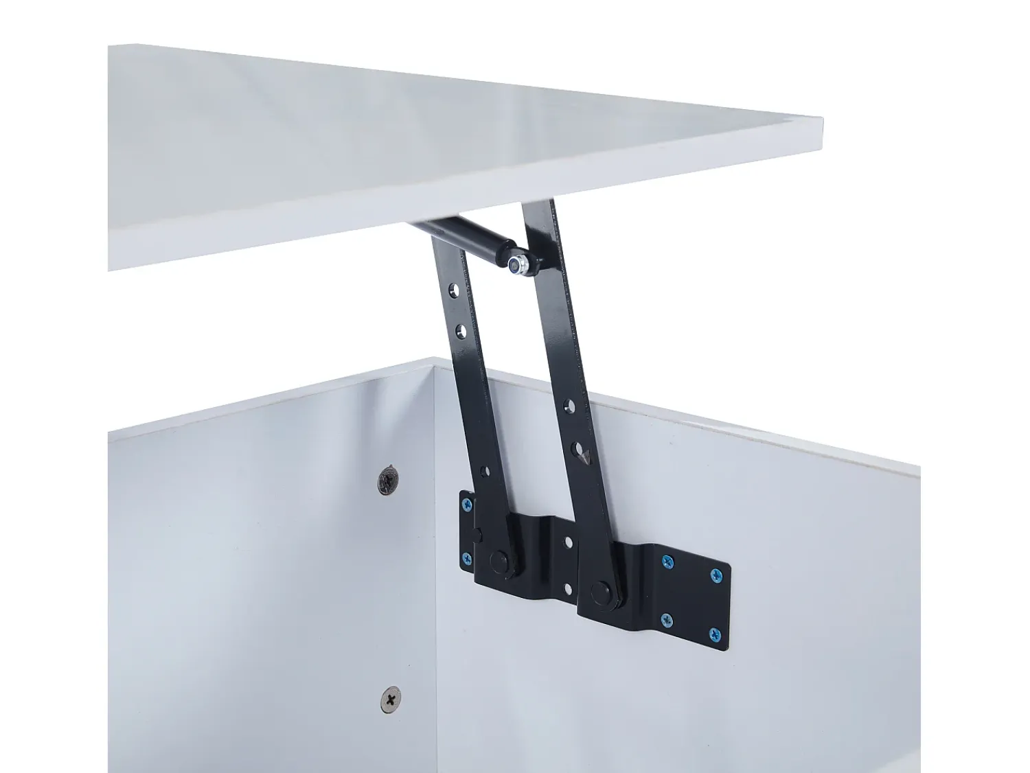Mesa De Centro|Hauss Spole Mesa de centro com tampo elevatório e LED, arrumação integrada, em lacado brilhante Branco