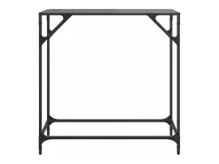 New Mesa de centro com tampo em vidro 80x35x81 cm aço PT331285 Preto