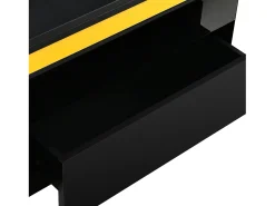 Clearance Hauss Spole Mesa de centro com tampo elevável, 2 gavetas e 4 bancos com espaço para arrumação - Acabamento brilhante - e amarelo Preto