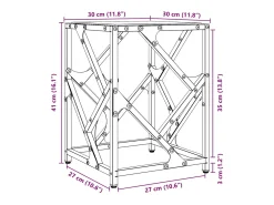 vidaxl Mesa de centro com topo em vidro 30x30x41 cm aço^ Mesa De Centro