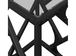 vidaxl Mesa de centro com topo em vidro 30x30x41 cm aço^ Mesa De Centro