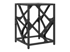 vidaxl Mesa de centro com topo em vidro 30x30x41 cm aço^ Mesa De Centro