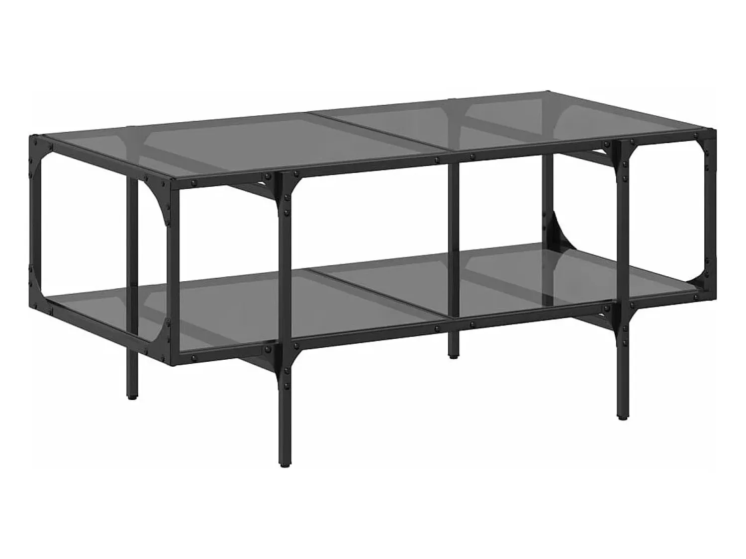Sale vidaxl Mesa de centro com topo em vidro 98,5x50x45 cm aço Preto