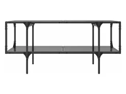 Sale vidaxl Mesa de centro com topo em vidro 98,5x50x45 cm aço Preto