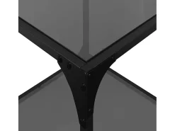 vidaxl Mesa de centro com topo em vidro 40x40x40 cm aço^ Mesa De Centro