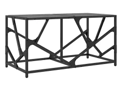 Online vidaxl Mesa de centro com topo em vidro 78,5x40x41 cm aço Preto