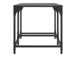 vidaxl Mesa de centro com topo em vidro 78,5x40x40 cm aço^ Mesa De Centro