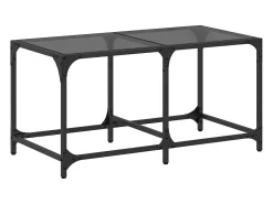 vidaxl Mesa de centro com topo em vidro 78,5x40x40 cm aço^ Mesa De Centro