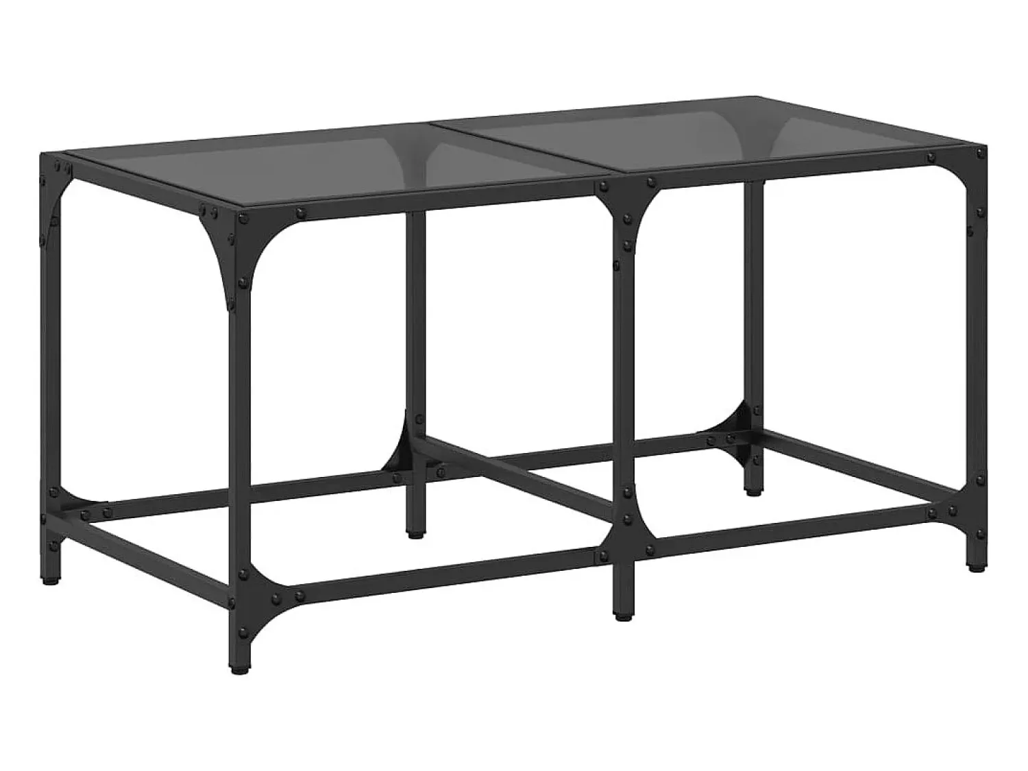 vidaxl Mesa de centro com topo em vidro 78,5x40x40 cm aço^ Mesa De Centro