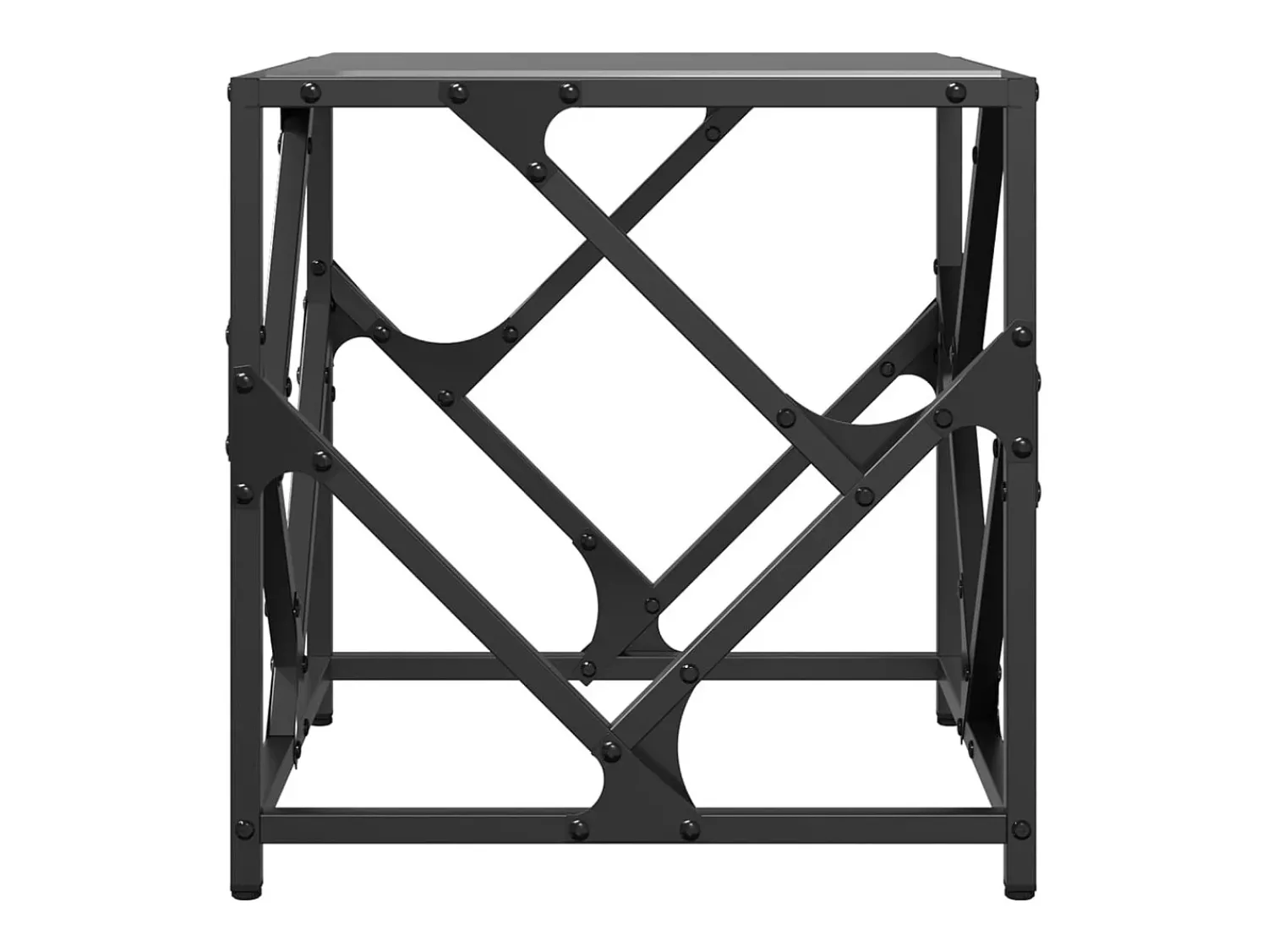 Mesa De Centro*vidaxl Mesa de centro com topo em vidro 40x40x41 cm aço Preto