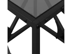 Mesa De Centro*vidaxl Mesa de centro com topo em vidro 40x40x41 cm aço Preto