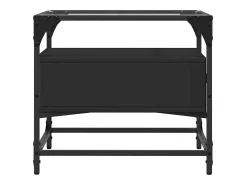 Clearance vidaxl Mesa de centro com topo em vidro 50x50x45 cm aço Preto
