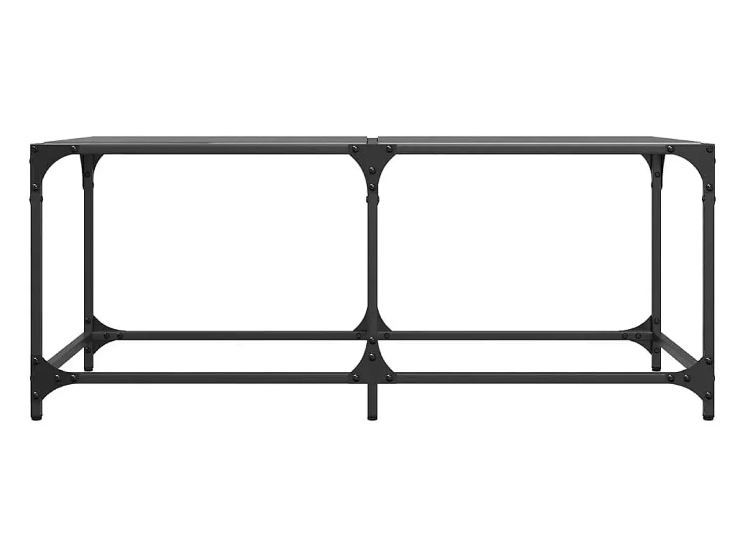Mesa de centro com topo em vidro 98,5x50x40 cm aço PT985452 Preto