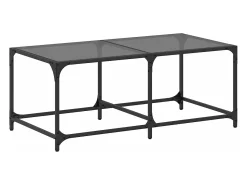 Mesa De Centro|vidaxl Mesa de centro com topo em vidro 98,5x50x40 cm aço Preto