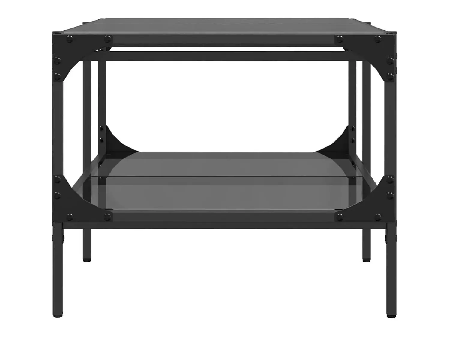 Mesa De Centro* Mesa de centro com topo em vidro 98,5x50x45 cm aço PT782022 Preto
