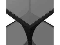 Clearance vidaxl Mesa de centro com topo em vidro 50x50x40 cm aço Preto
