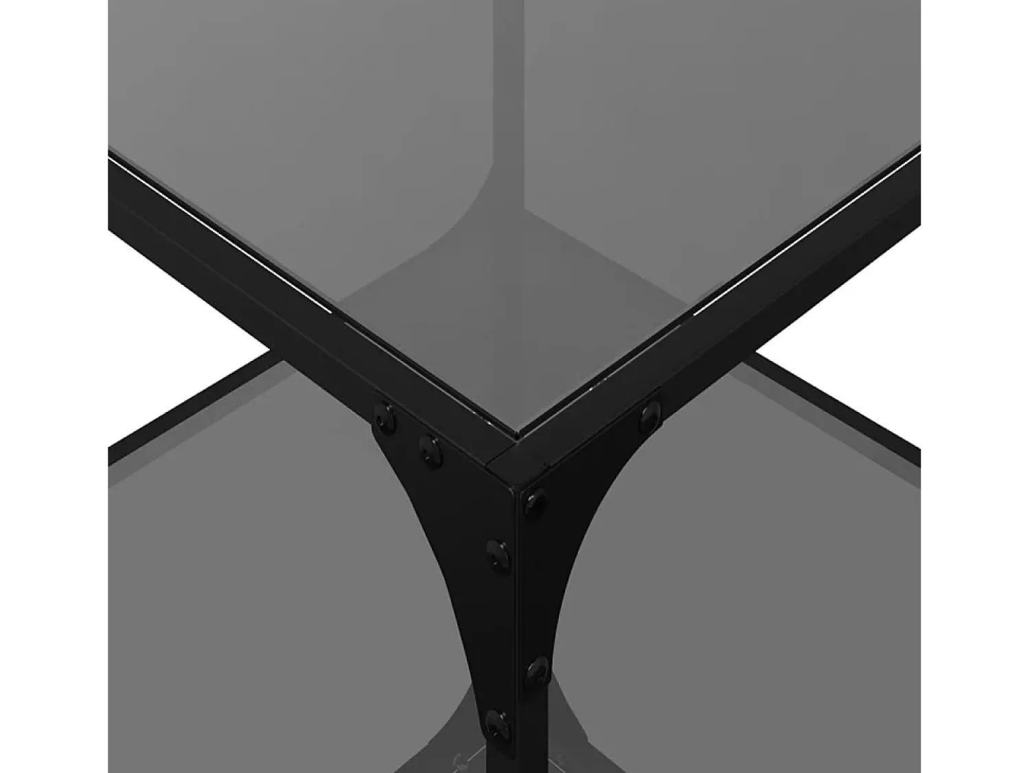 Clearance vidaxl Mesa de centro com topo em vidro 50x50x40 cm aço Preto