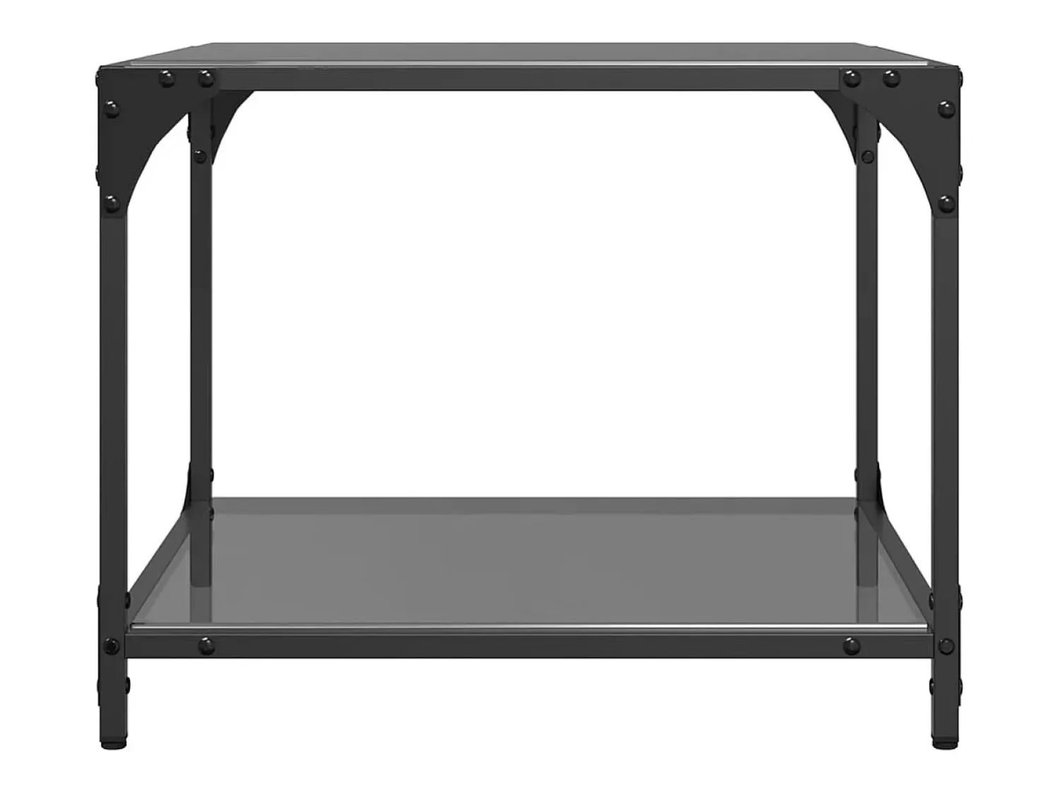 Clearance vidaxl Mesa de centro com topo em vidro 50x50x40 cm aço Preto