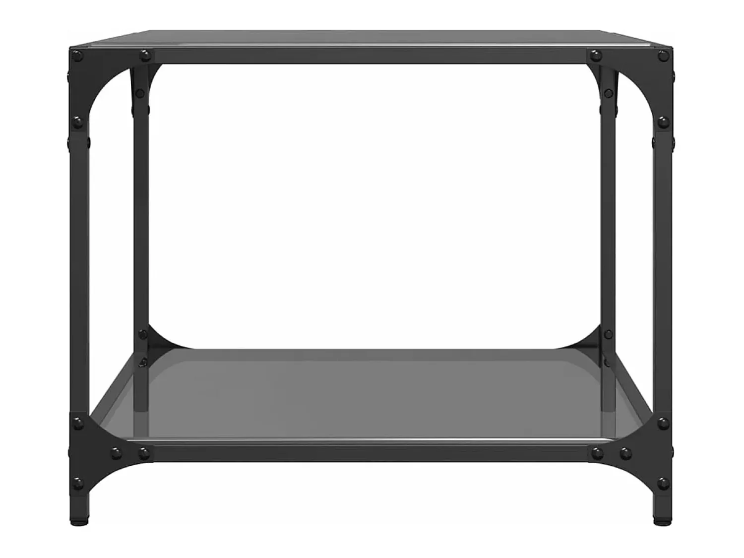 Clearance vidaxl Mesa de centro com topo em vidro 50x50x40 cm aço Preto