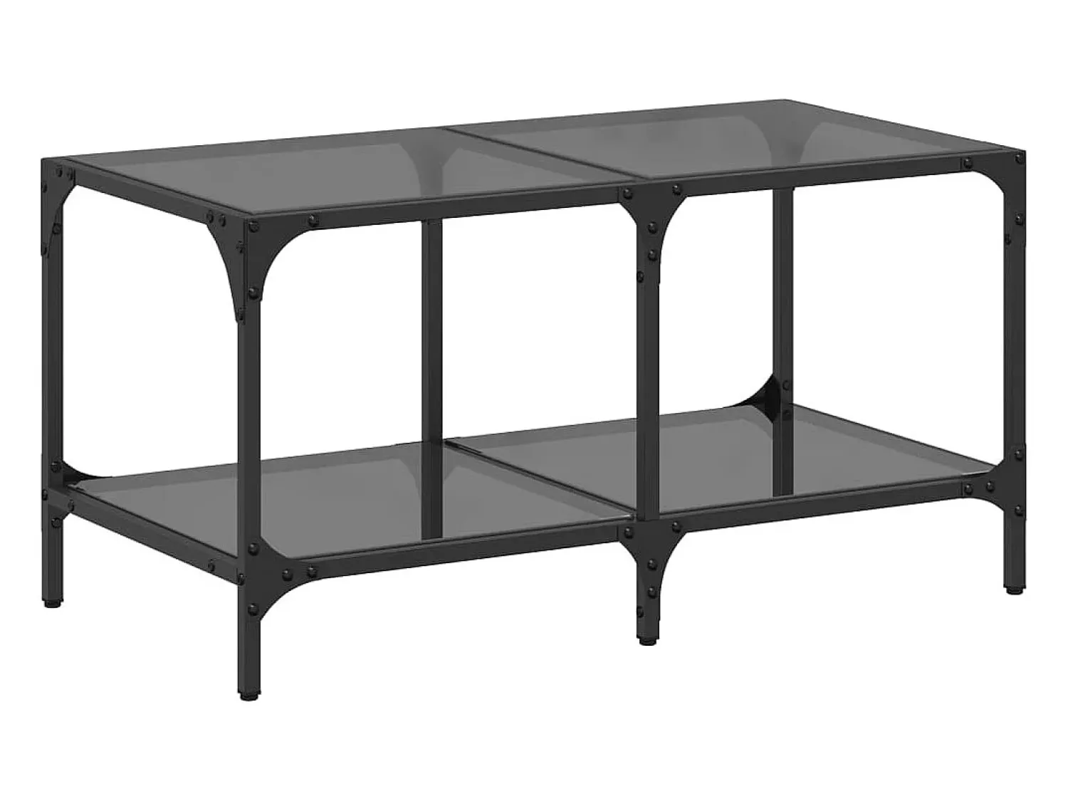 Mesa De Centro* Mesa de centro com topo em vidro 78,5x40x40 cm aço PT295610 Preto
