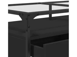Mesa De Centro|vidaxl Mesa de centro com topo em vidro 98,5x50x45 cm aço Preto