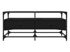 Mesa De Centro|vidaxl Mesa de centro com topo em vidro 98,5x50x45 cm aço Preto