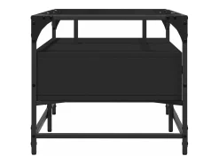 Mesa De Centro|vidaxl Mesa de centro com topo em vidro 98,5x50x45 cm aço Preto