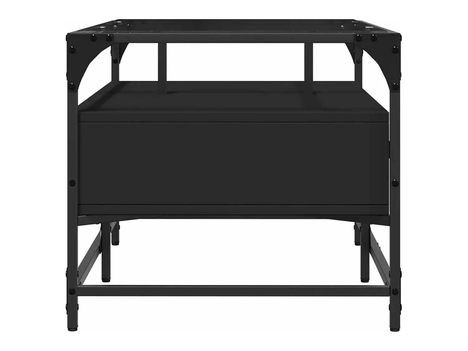 Mesa De Centro|vidaxl Mesa de centro com topo em vidro 98,5x50x45 cm aço Preto