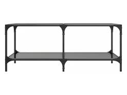 Mesa De Centro| Mesa de centro com topo em vidro 98,5x50x40 cm aço PT939823 Preto