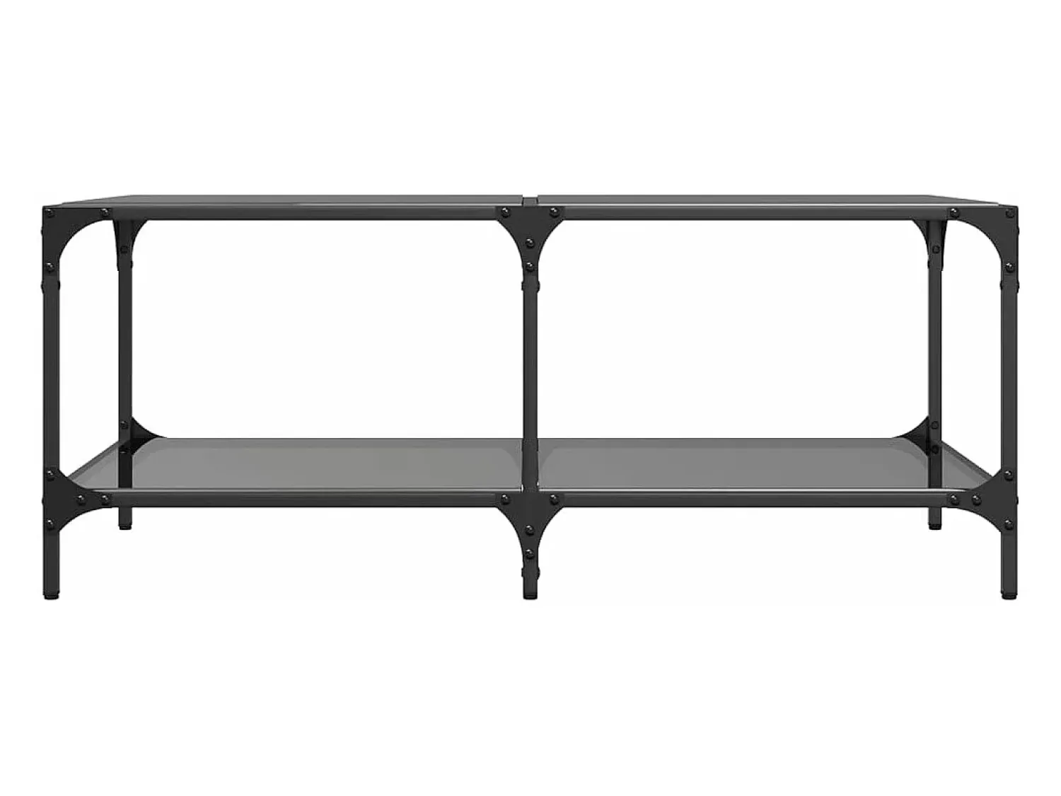 Mesa De Centro| Mesa de centro com topo em vidro 98,5x50x40 cm aço PT939823 Preto