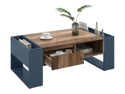 ModernLuxe Mesa de centro com uma gaveta - estilo industrial - Castanho e Preto^ Mesa De Centro